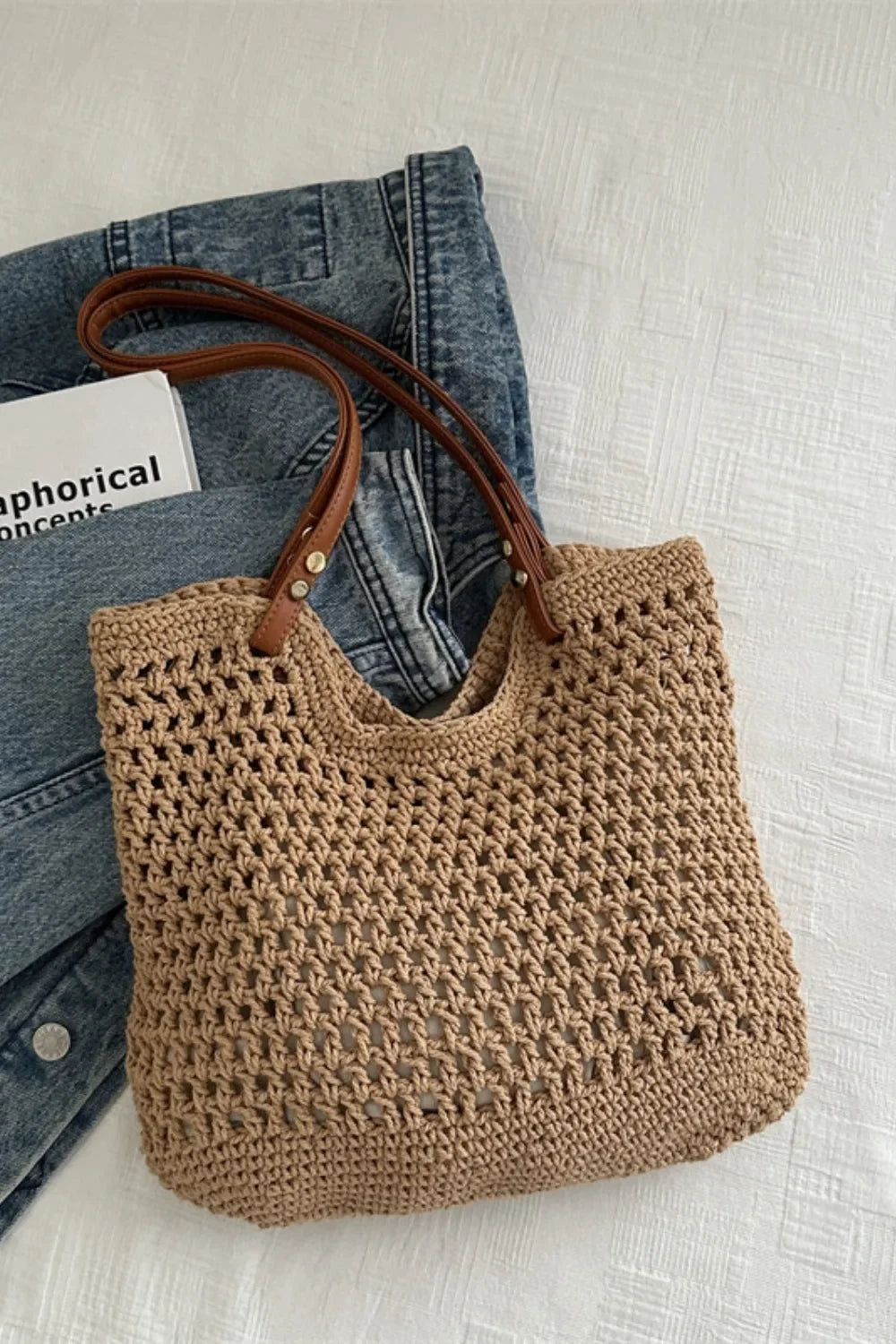 Openwork Woven Tote Bag - tif-shop24.de