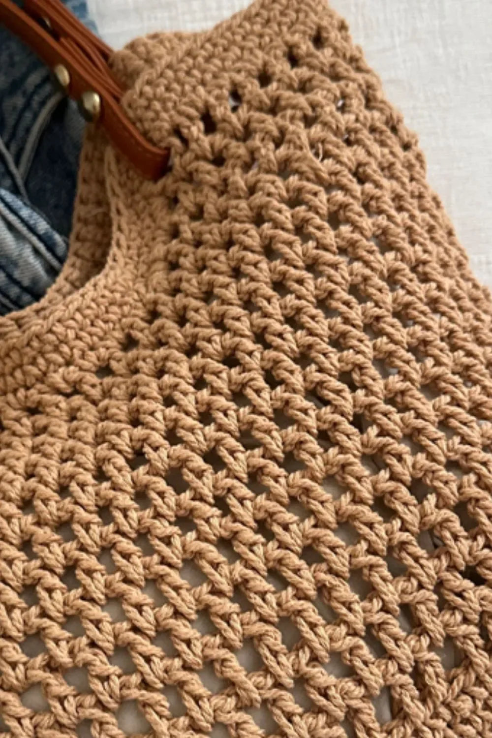 Openwork Woven Tote Bag - tif-shop24.de