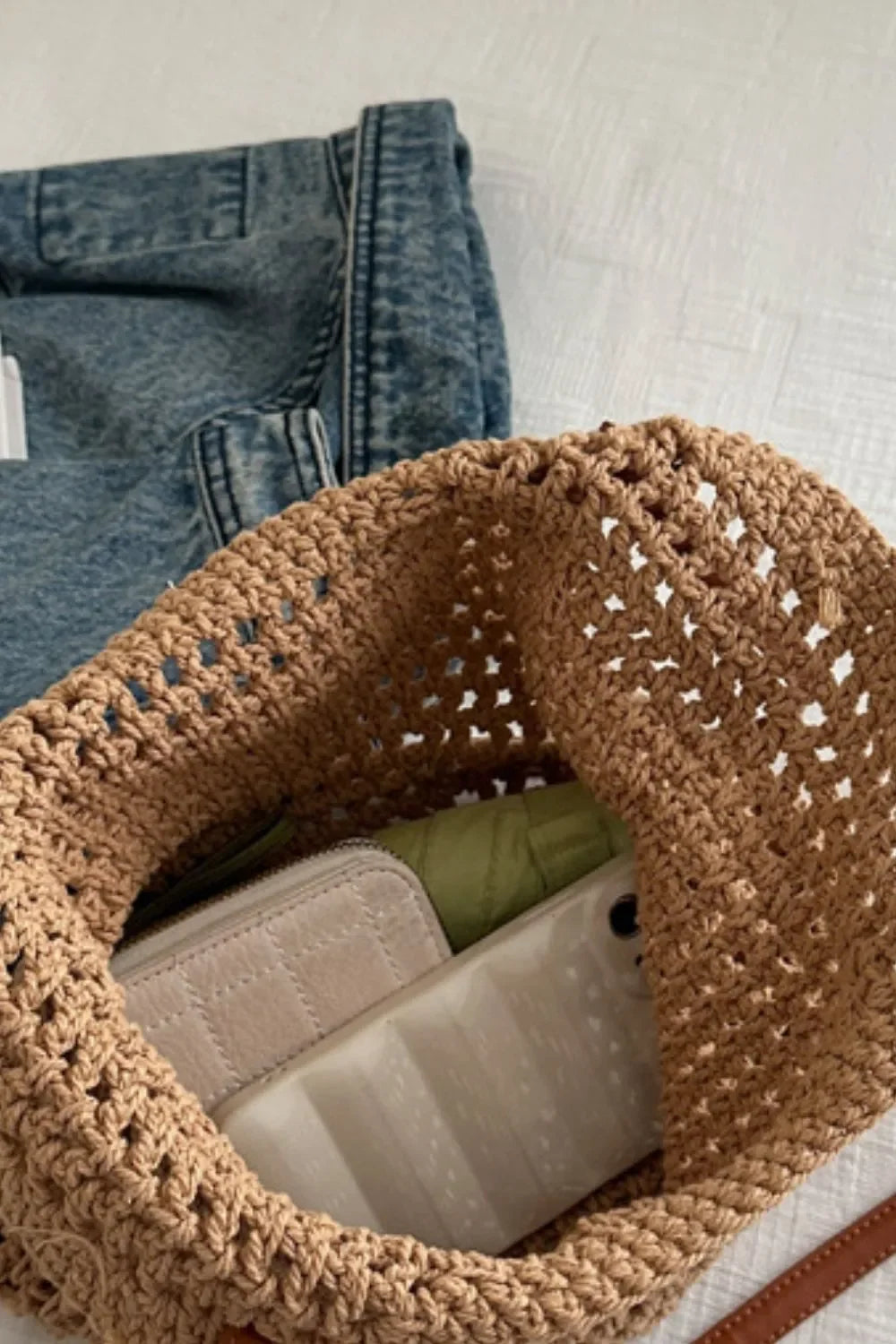 Openwork Woven Tote Bag - tif-shop24.de