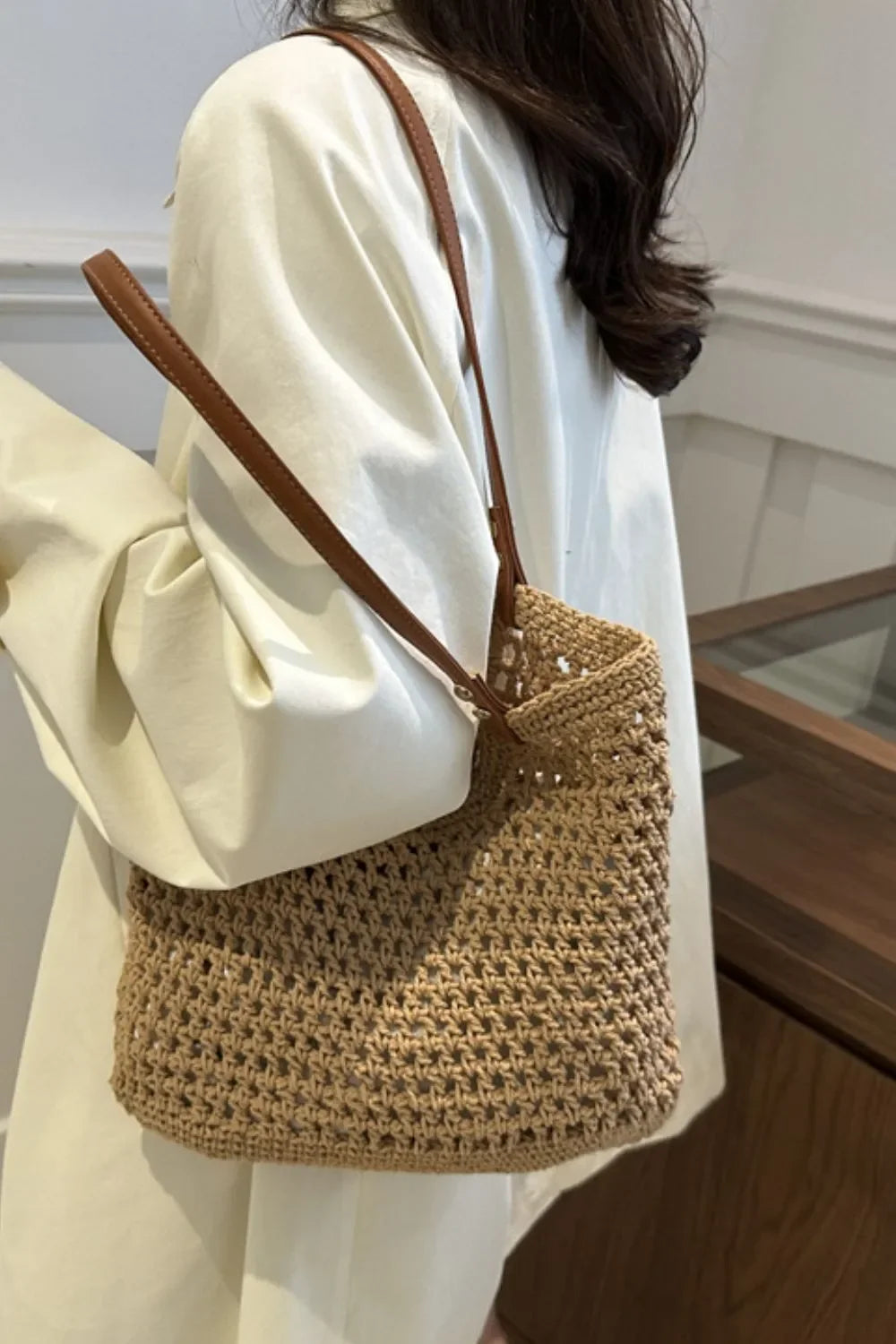 Openwork Woven Tote Bag - tif-shop24.de