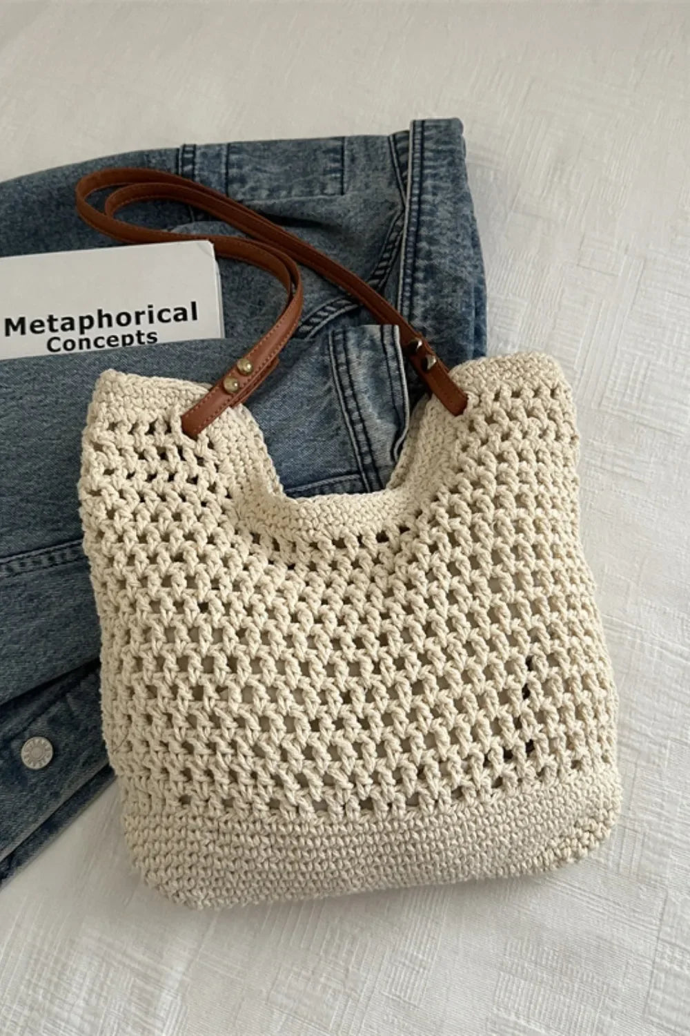 Openwork Woven Tote Bag - tif-shop24.de