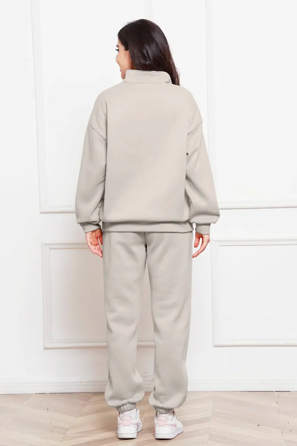 Half Zip Long Sleeve Sweatshirt and Pants Set - tif-shop24.de