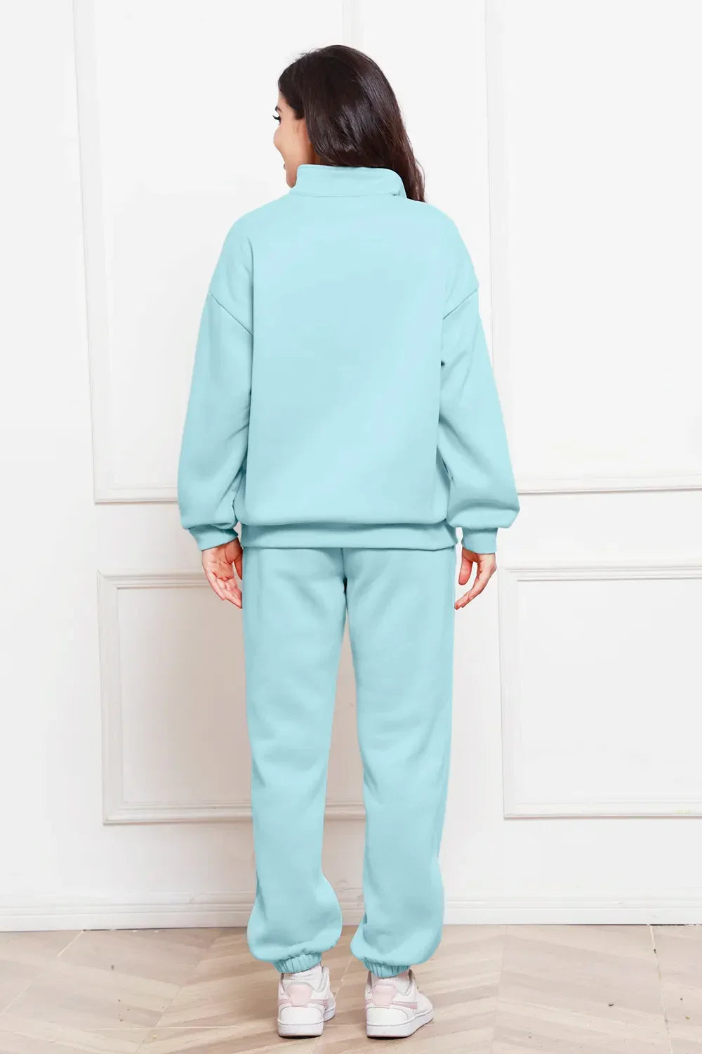 Half Zip Long Sleeve Sweatshirt and Pants Set - tif-shop24.de
