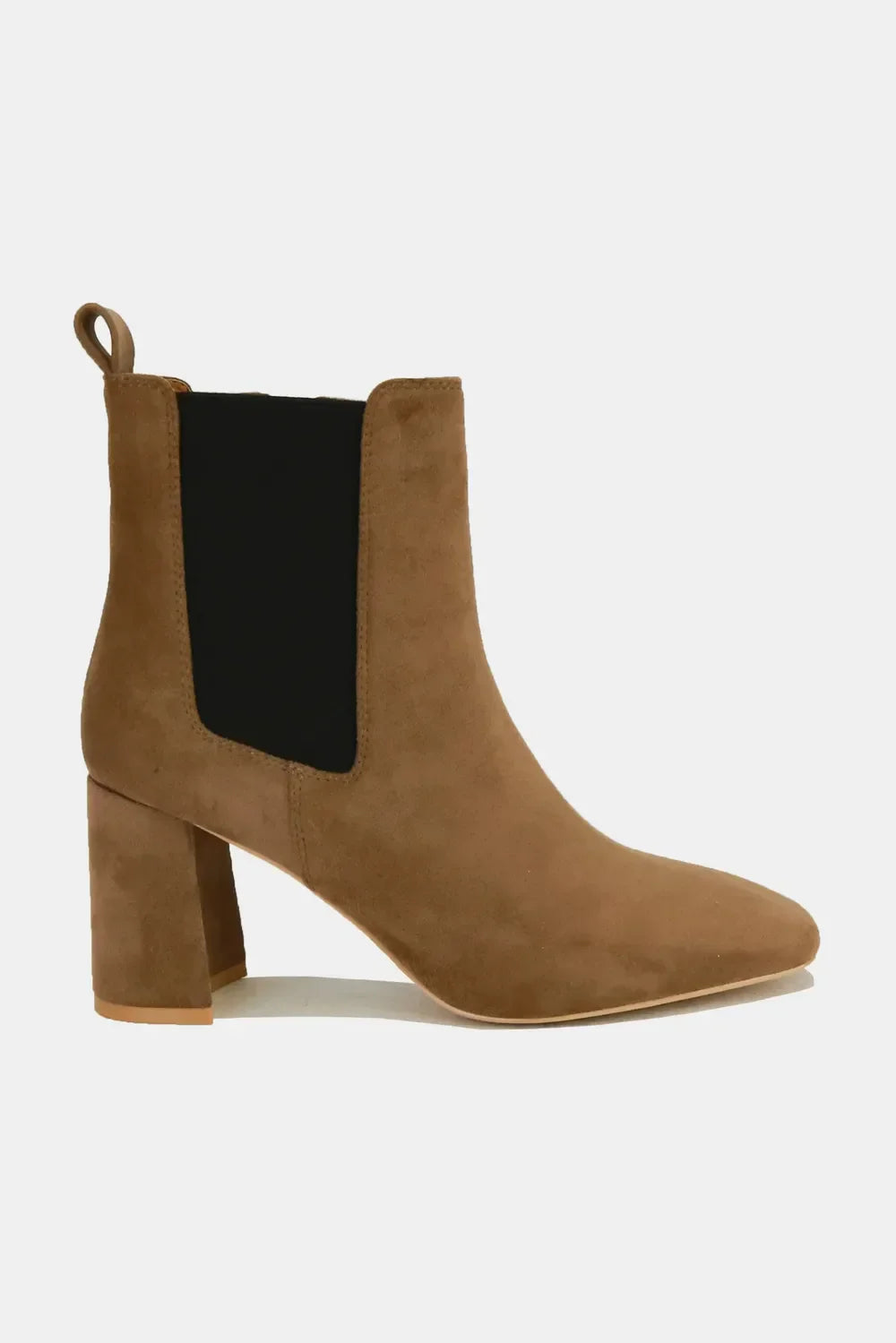Beast Fashion Faux Suede Block Heel Chelsea Boots with Elastic Side Panel - tif-shop24.de