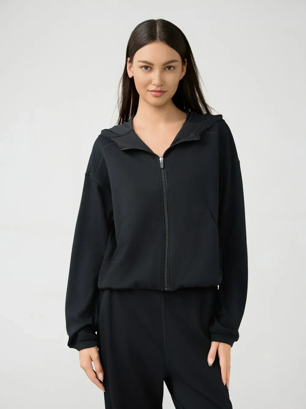 Millennia Zip Up Dropped Shouder Active Hooded - tif-shop24.de