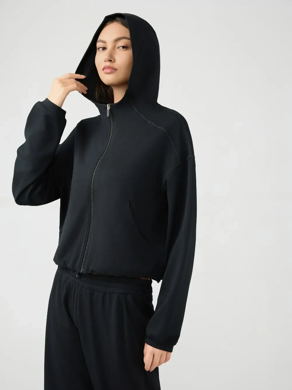 Millennia Zip Up Dropped Shouder Active Hooded - tif-shop24.de