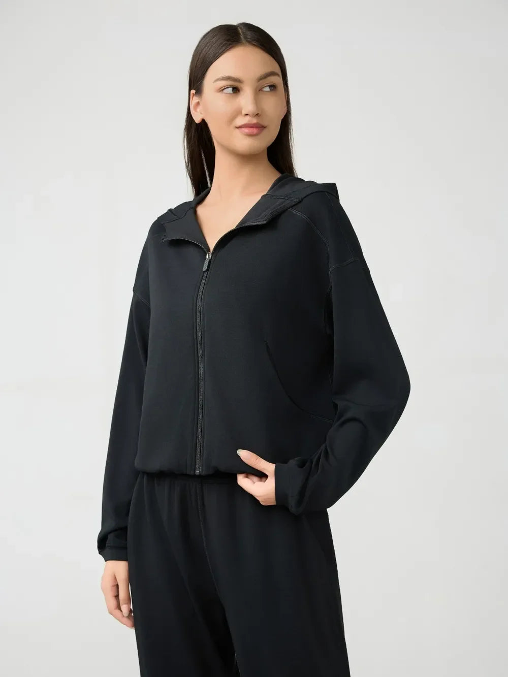 Millennia Zip Up Dropped Shouder Active Hooded - tif-shop24.de