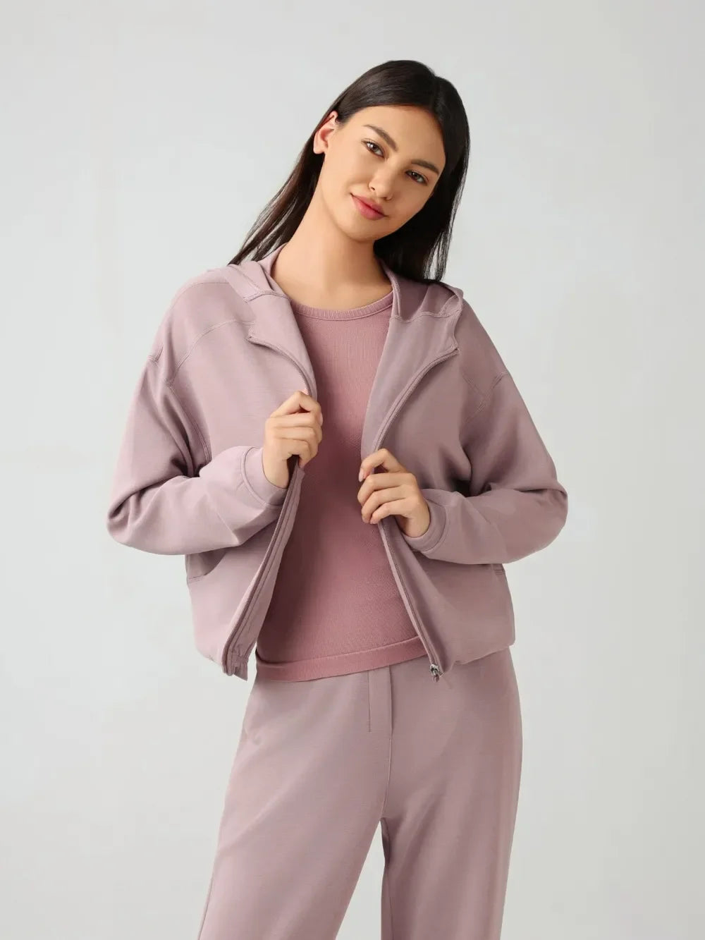 Millennia Zip Up Dropped Shouder Active Hooded - tif-shop24.de