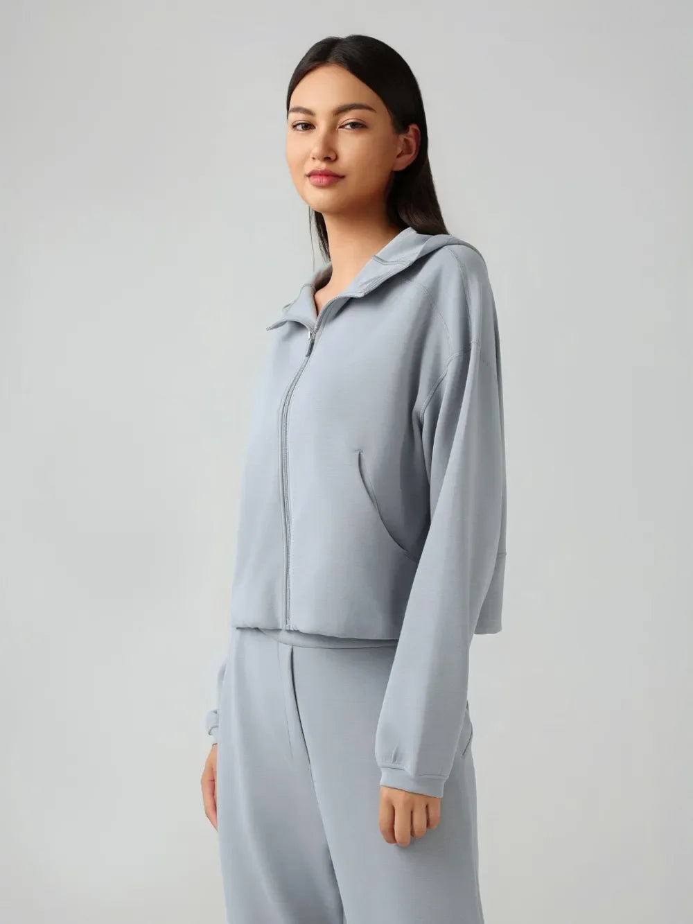 Millennia Zip Up Dropped Shouder Active Hooded - tif-shop24.de