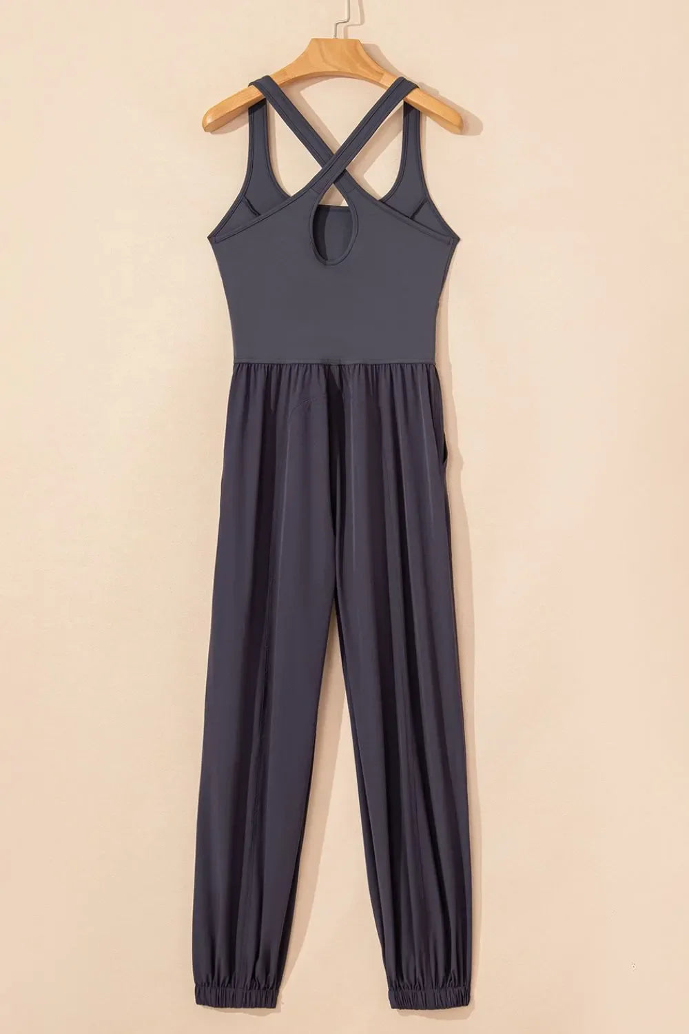 Cutout Square Neck Wide Strap Active Jumpsuit - tif-shop24.de