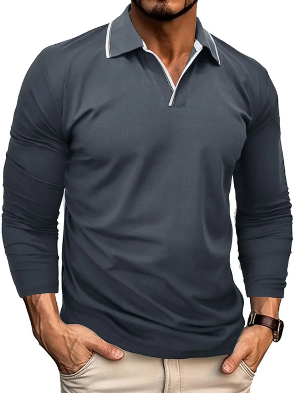 Men's Classic Long Sleeve Polo Shirt - tif-shop24.de
