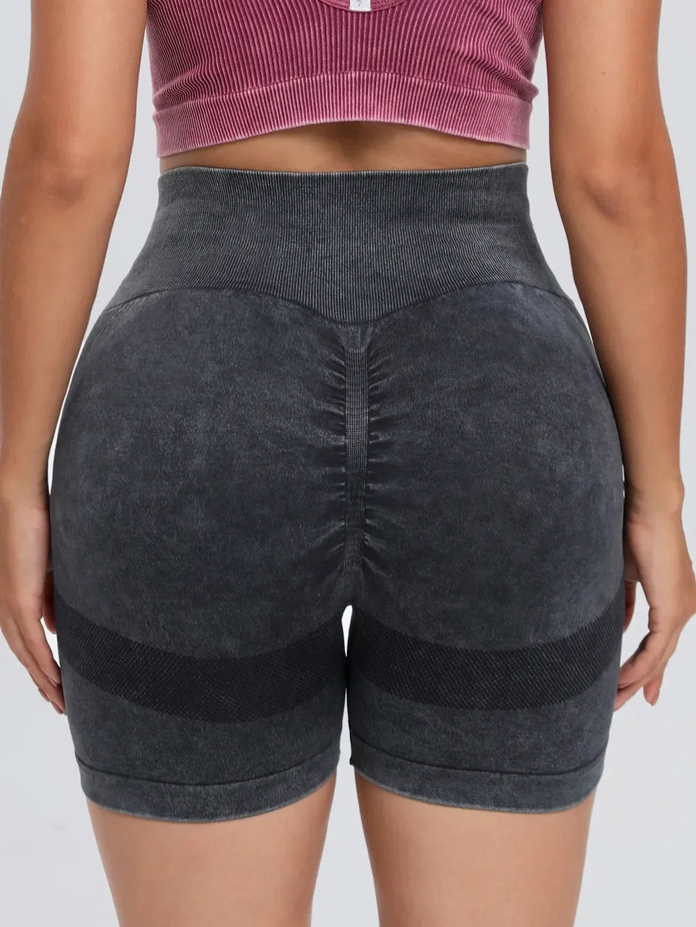 Washed High Waist Active Shorts - tif-shop24.de