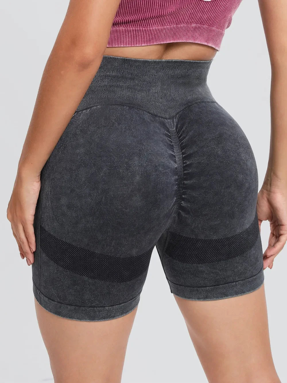 Washed High Waist Active Shorts - tif-shop24.de