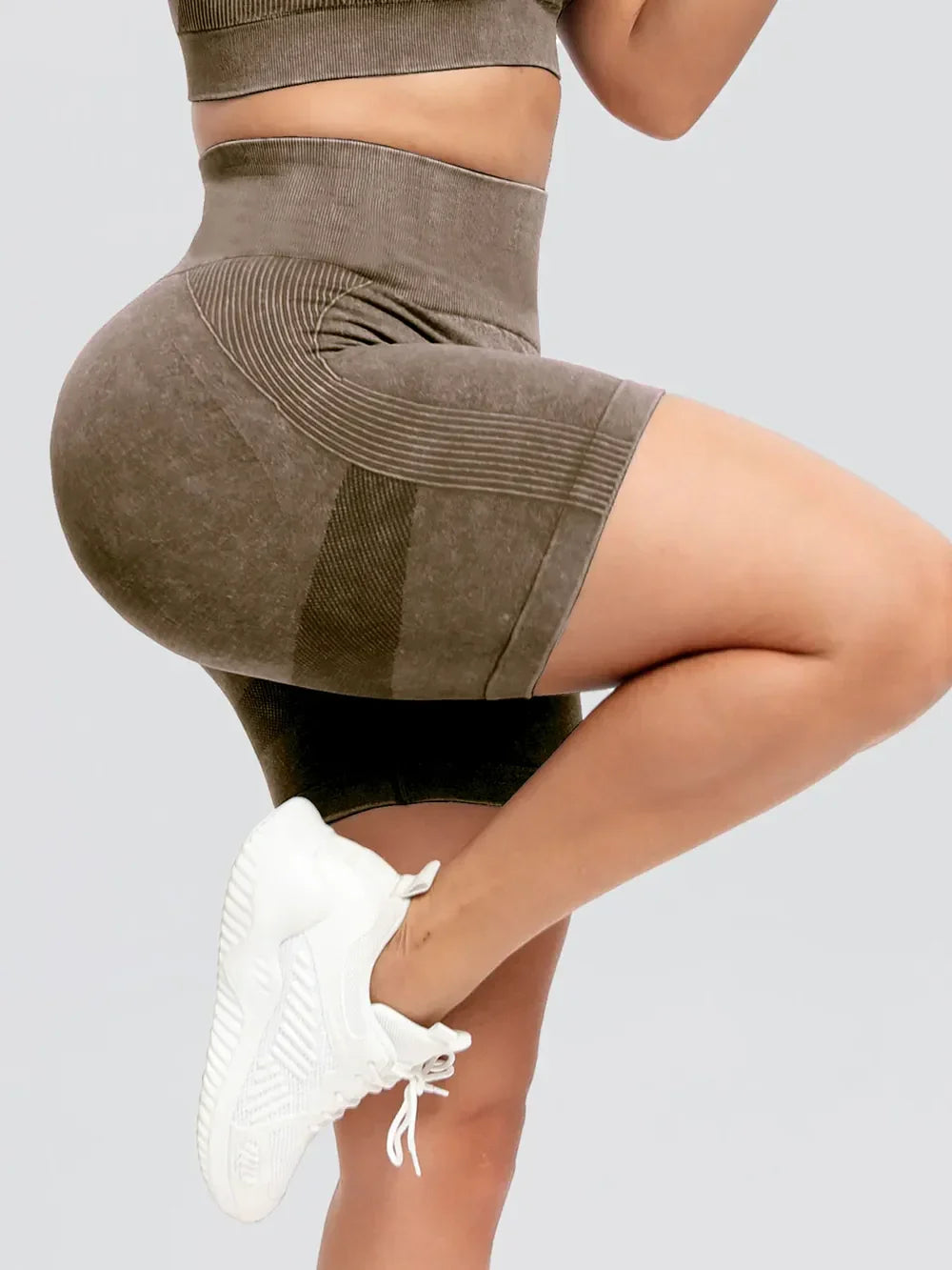 Washed High Waist Active Shorts - tif-shop24.de