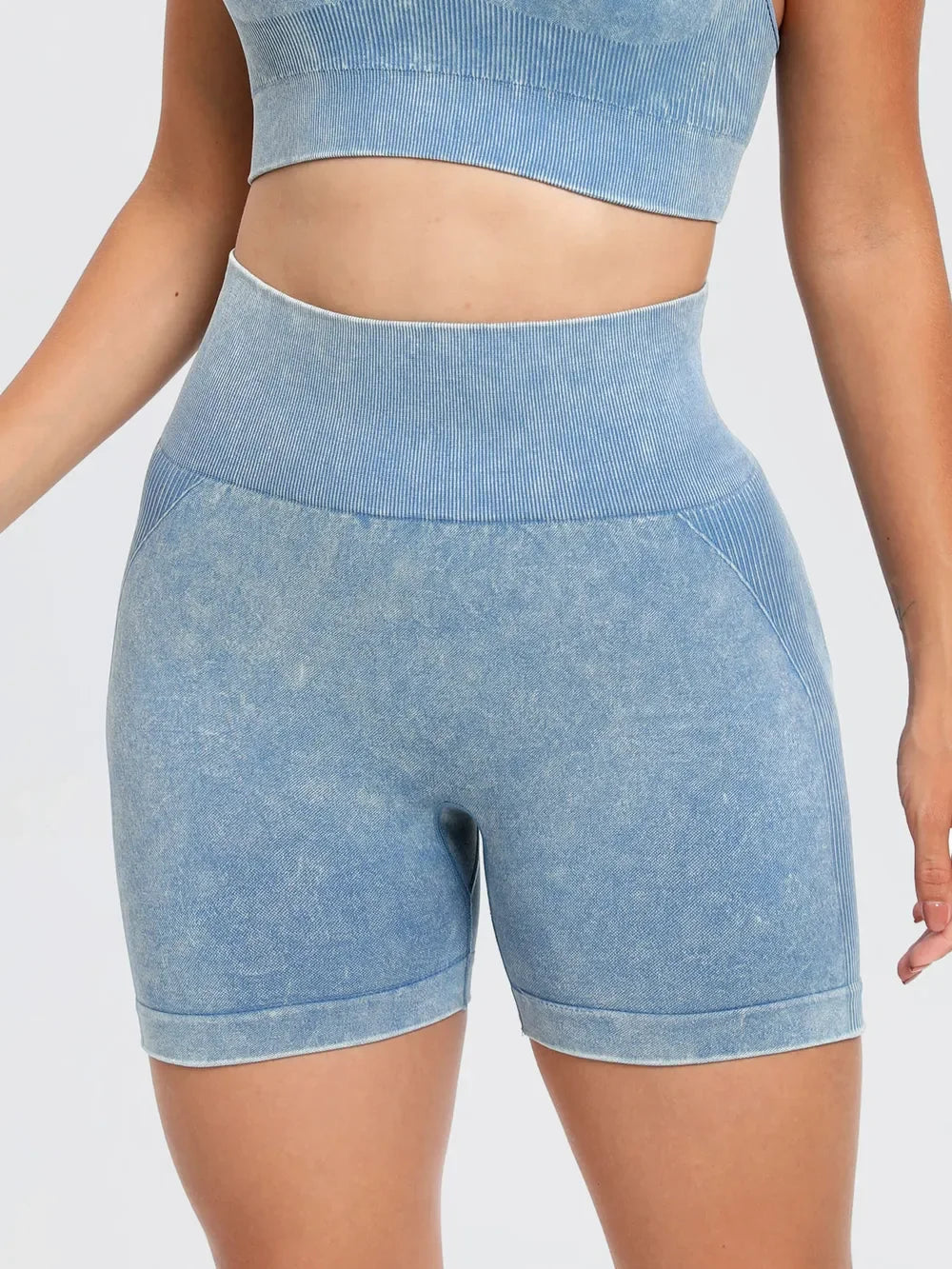 Washed High Waist Active Shorts - tif-shop24.de
