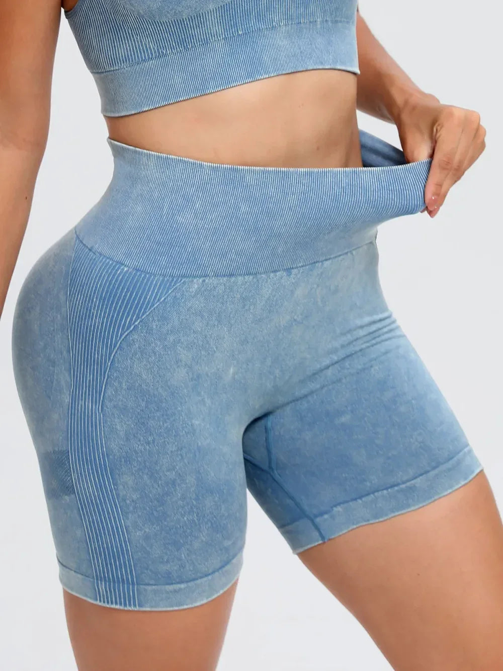 Washed High Waist Active Shorts - tif-shop24.de
