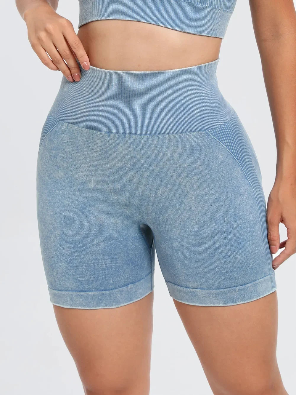 Washed High Waist Active Shorts - tif-shop24.de