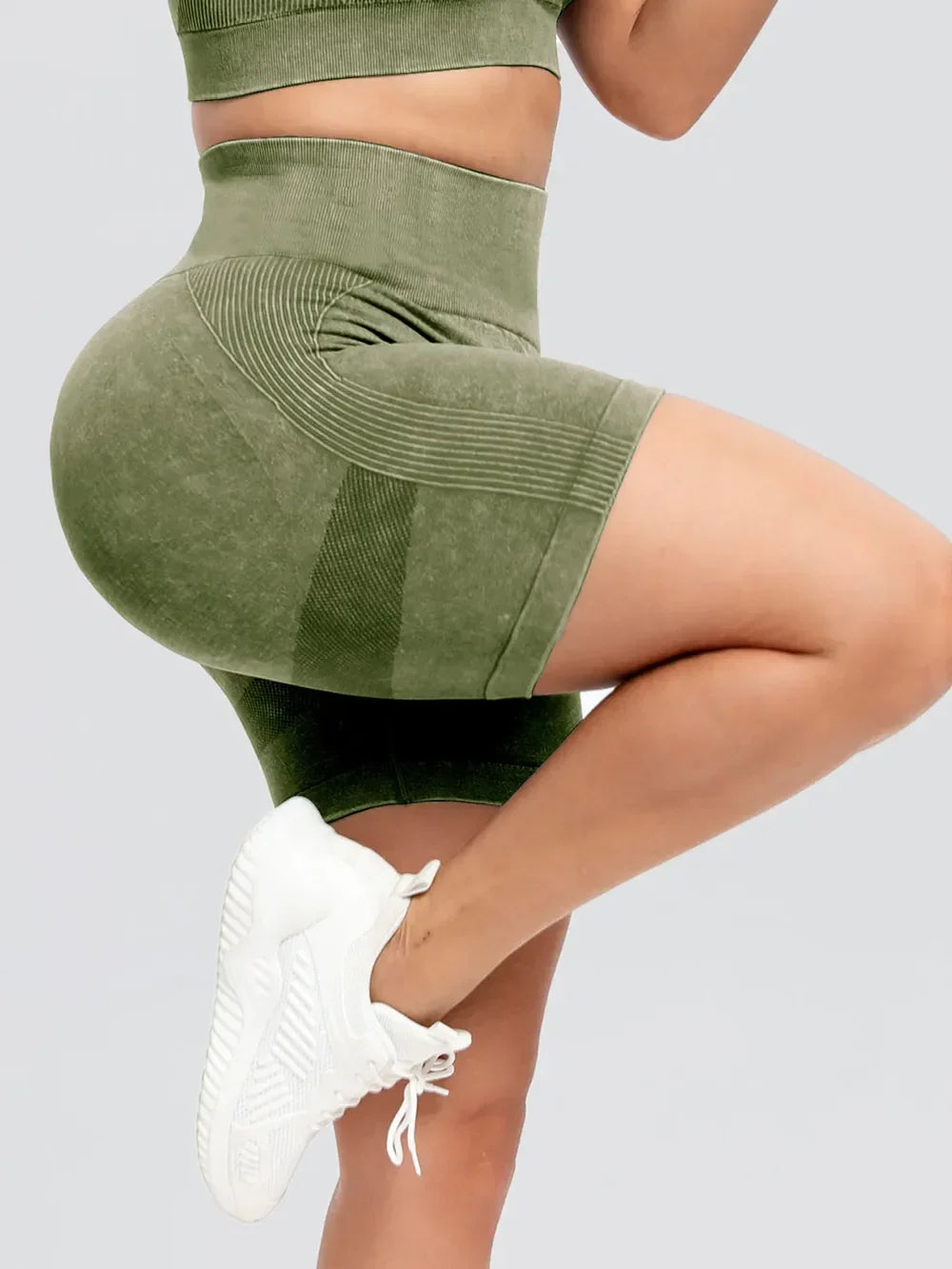 Washed High Waist Active Shorts - tif-shop24.de