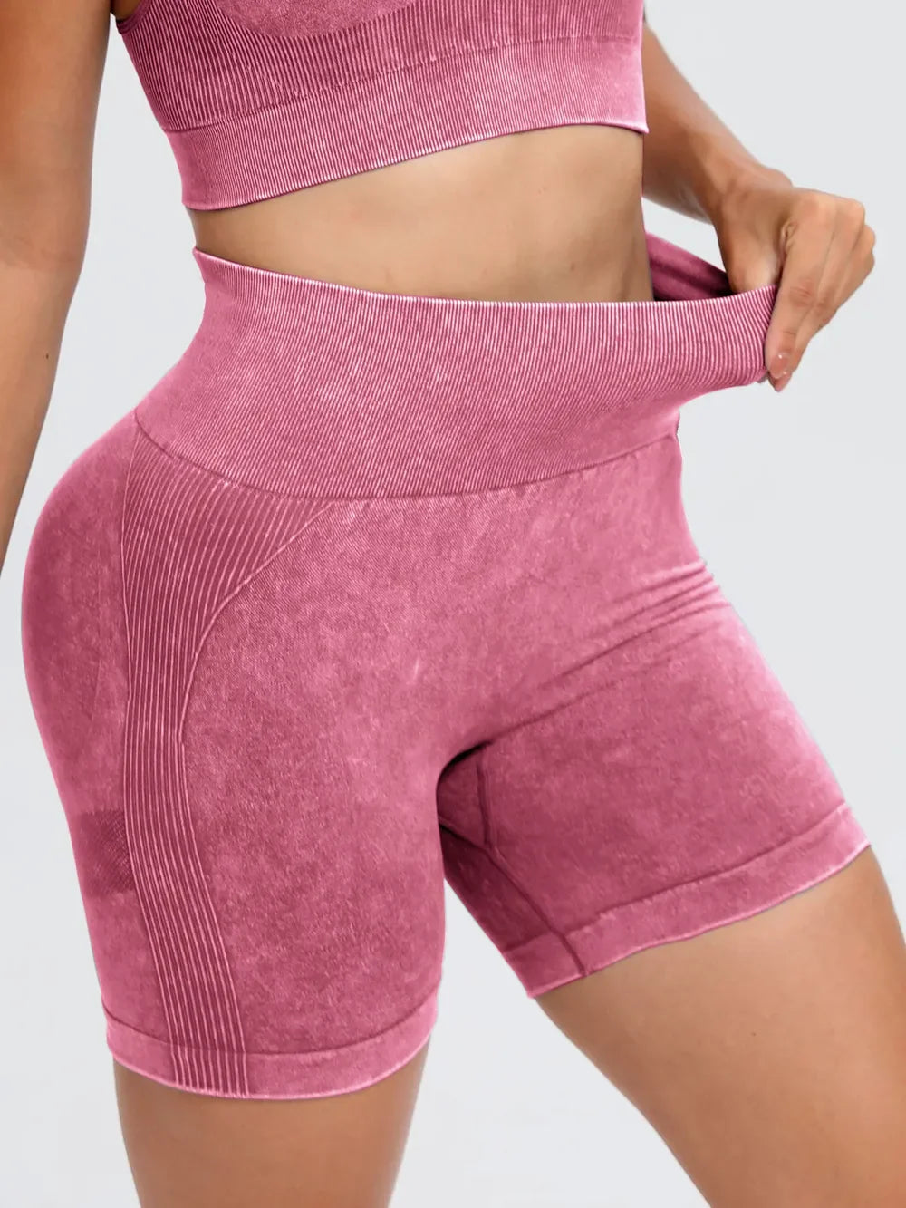 Washed High Waist Active Shorts - tif-shop24.de