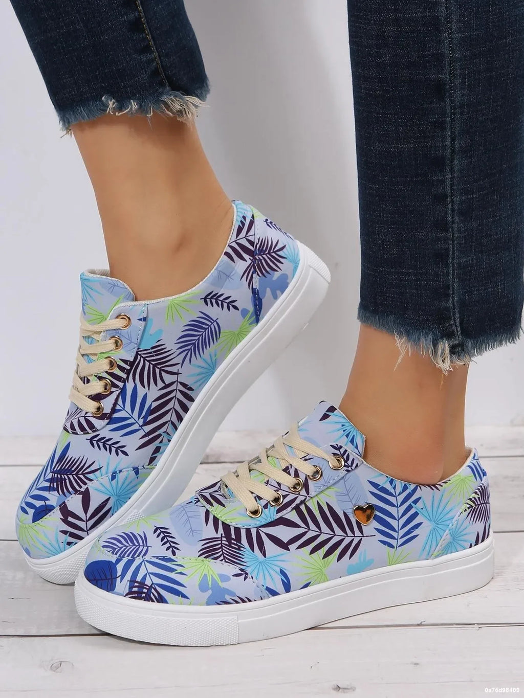 Tropical Leaf Print Canvas Sneakers - tif-shop24.de
