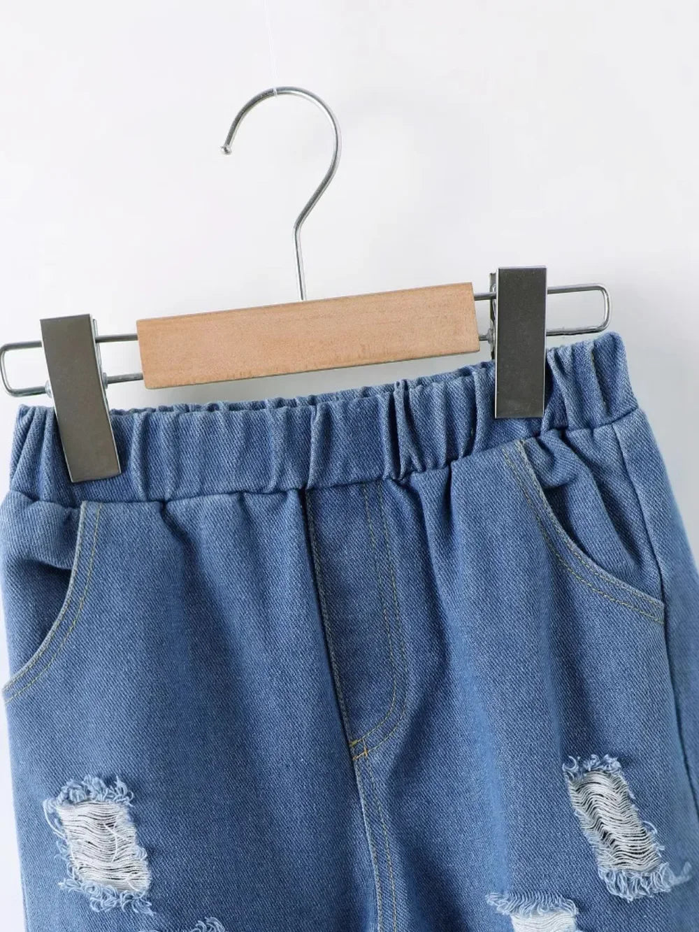 Dinosaur Round Neck Long Sleeve Top and Distressed Pants Set - tif-shop24.de