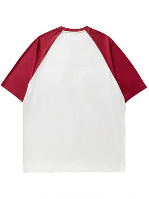 Men's Plus Size Contrast Round Neck Half Sleeve T-Shirt - tif-shop24.de