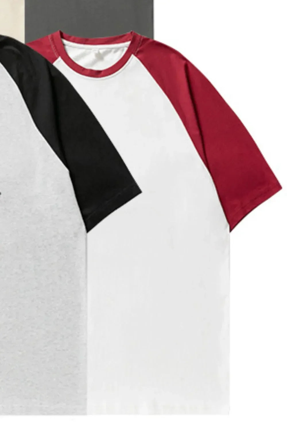 Men's Plus Size Contrast Round Neck Half Sleeve T-Shirt - tif-shop24.de