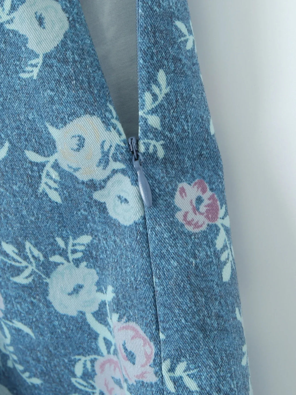 Floral Print Strapless Top and Skort Denim Set - tif-shop24.de