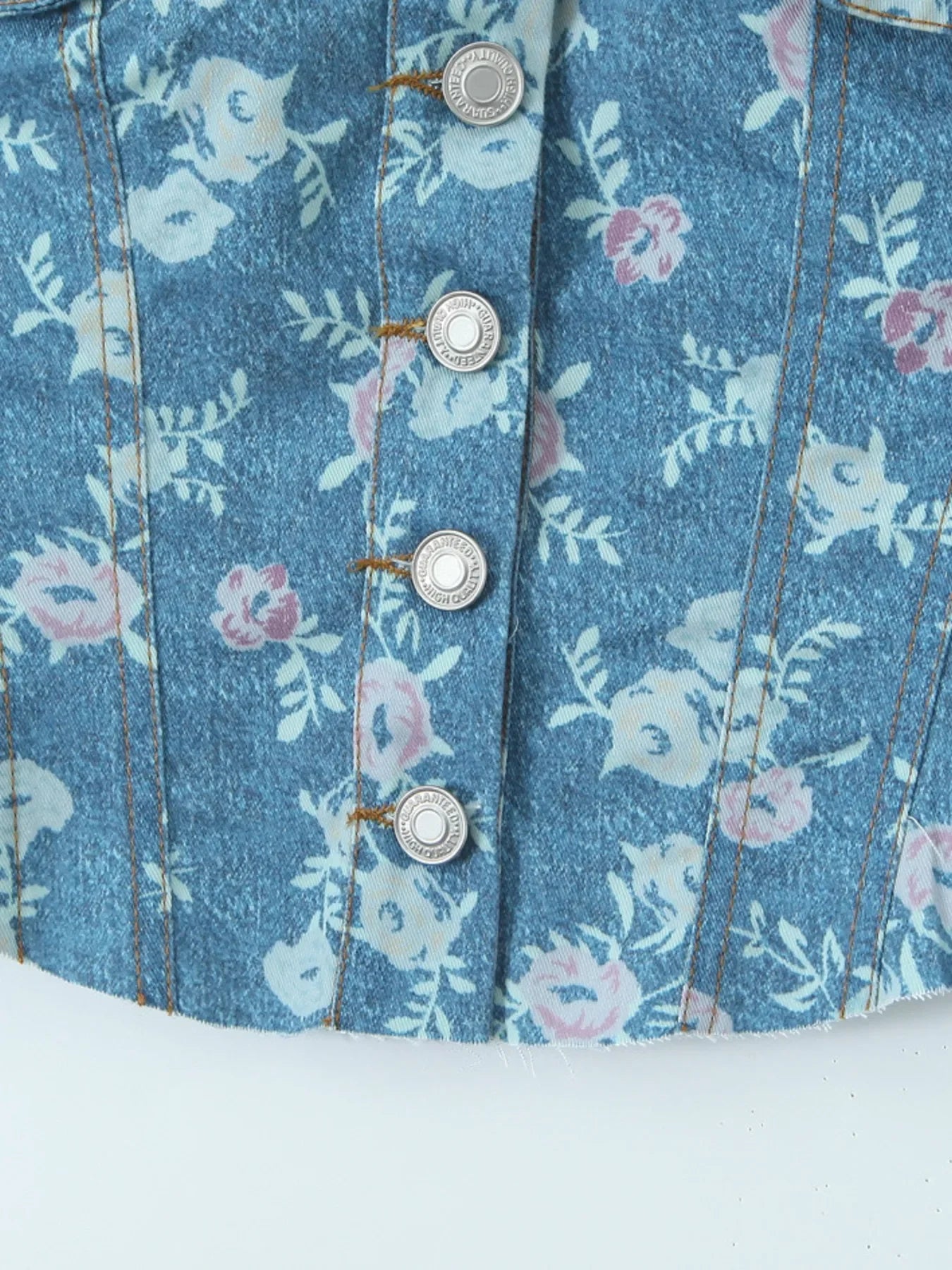 Floral Print Strapless Top and Skort Denim Set - tif-shop24.de