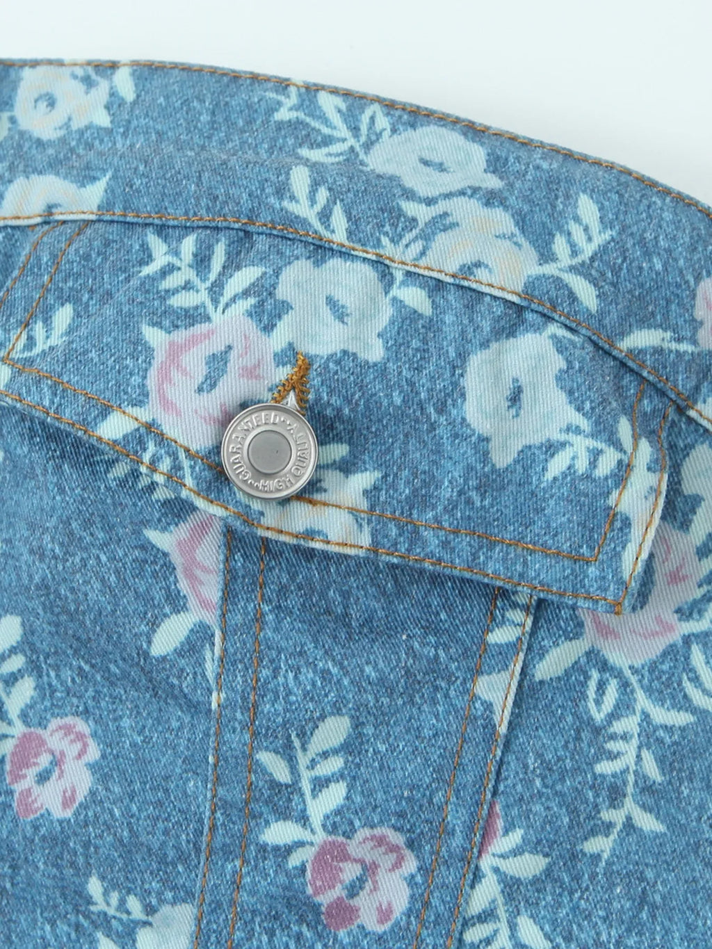 Floral Print Strapless Top and Skort Denim Set - tif-shop24.de