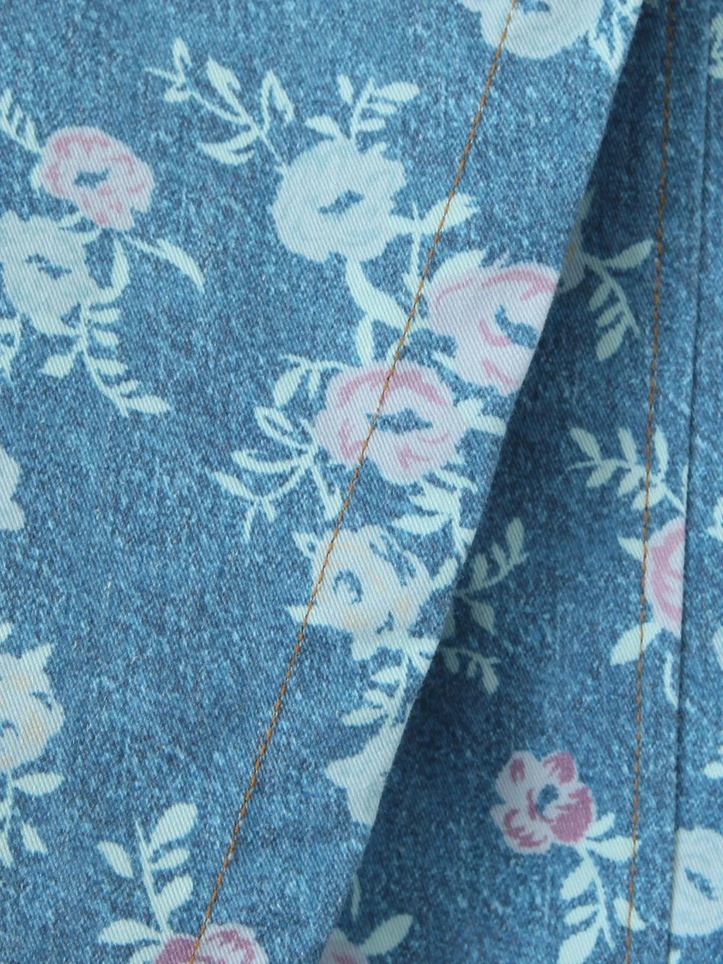 Floral Print Strapless Top and Skort Denim Set - tif-shop24.de