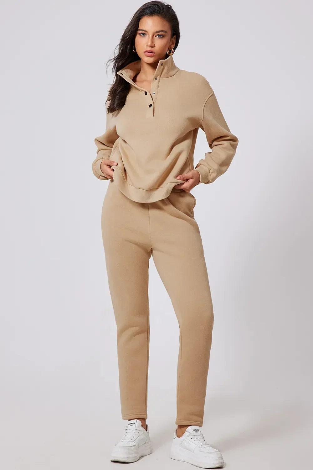Half Snap Turtleneck Top and Pants Active Set - tif-shop24.de
