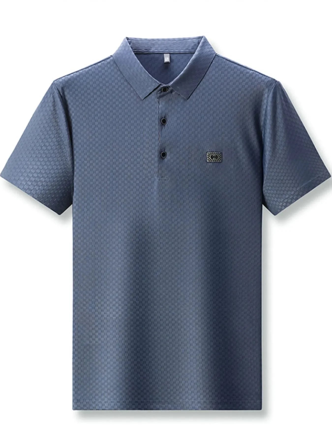 Men's Plus Size Diamond Pattern Short Sleeve Polo Shirt - tif-shop24.de