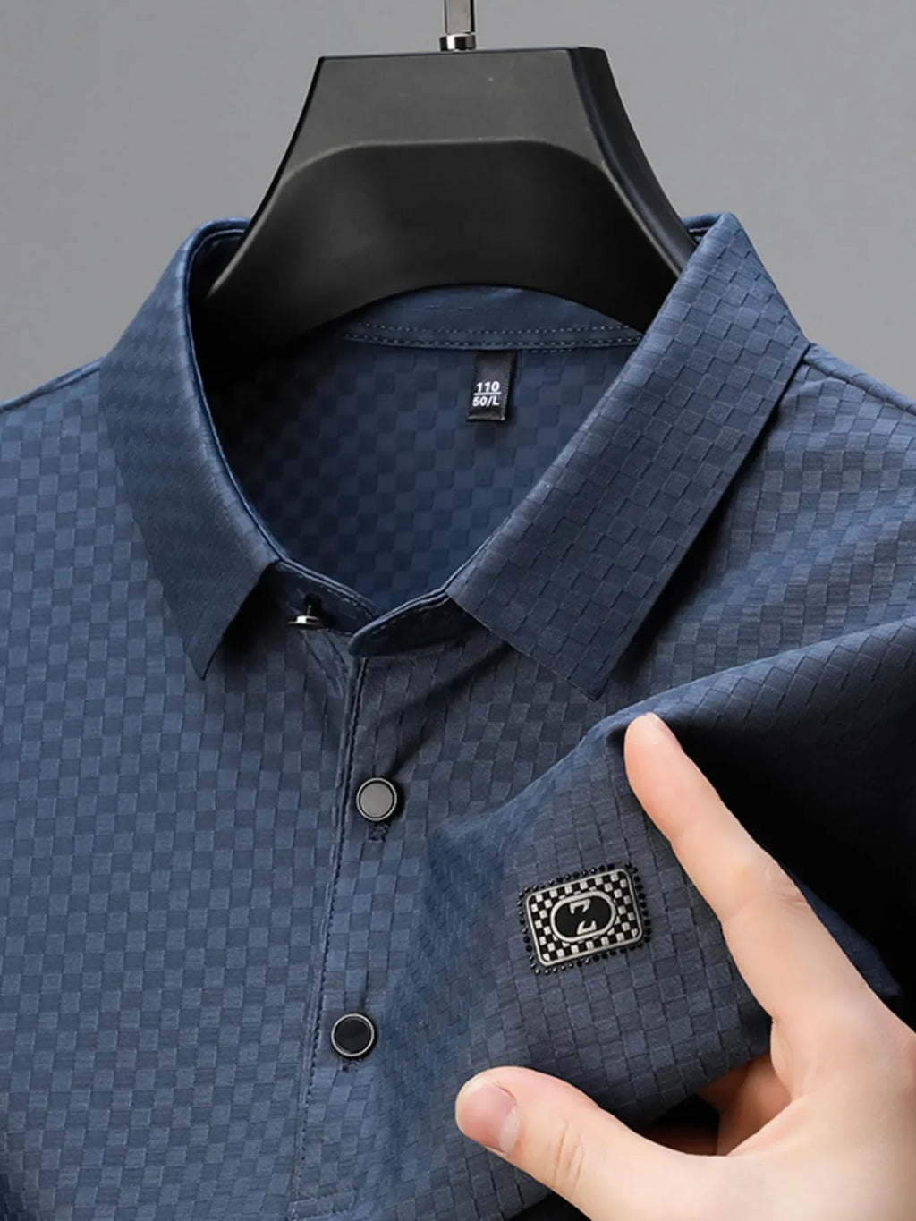 Men's Plus Size Diamond Pattern Short Sleeve Polo Shirt - tif-shop24.de