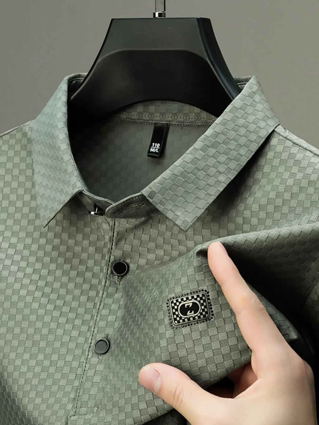 Men's Plus Size Diamond Pattern Short Sleeve Polo Shirt - tif-shop24.de