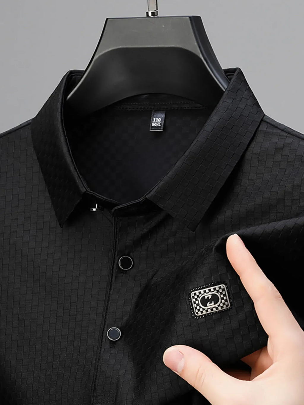 Men's Plus Size Diamond Pattern Short Sleeve Polo Shirt - tif-shop24.de