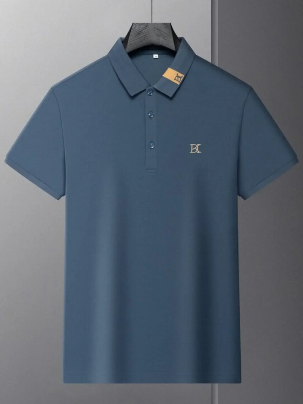 Men's Plus Size Short Sleeve Embroidered Detail Polo - tif-shop24.de