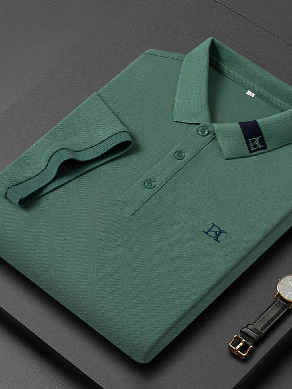 Men's Plus Size Short Sleeve Embroidered Detail Polo - tif-shop24.de