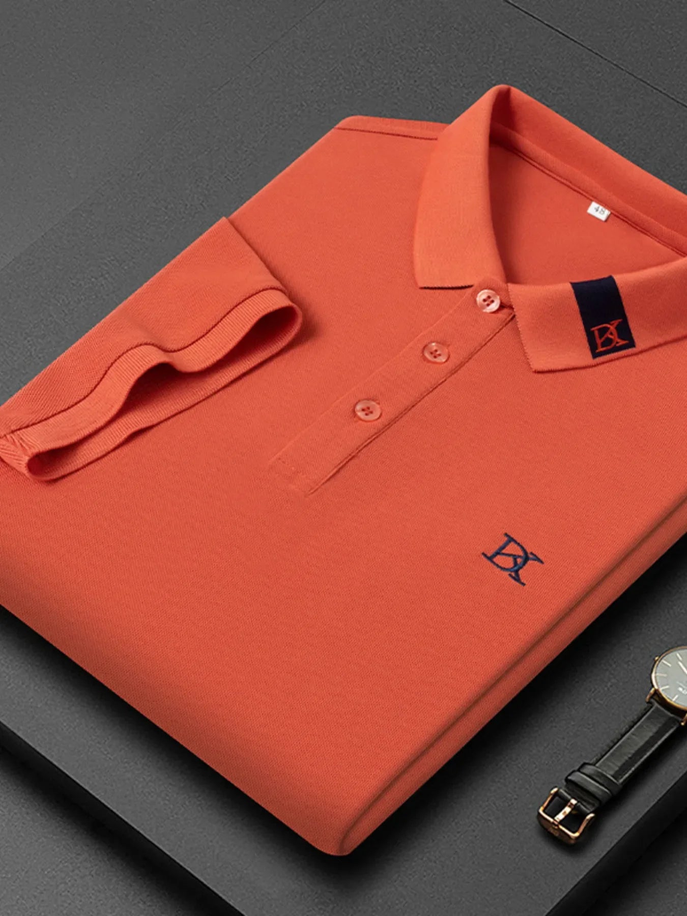 Men's Plus Size Short Sleeve Embroidered Detail Polo - tif-shop24.de