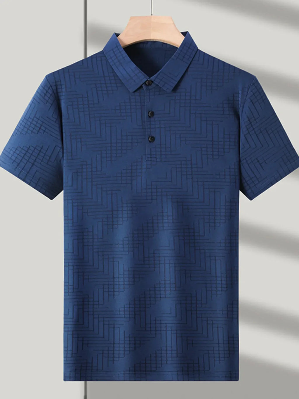 Men's Plus Size Textured Short Sleeve Polo Shirt - tif-shop24.de