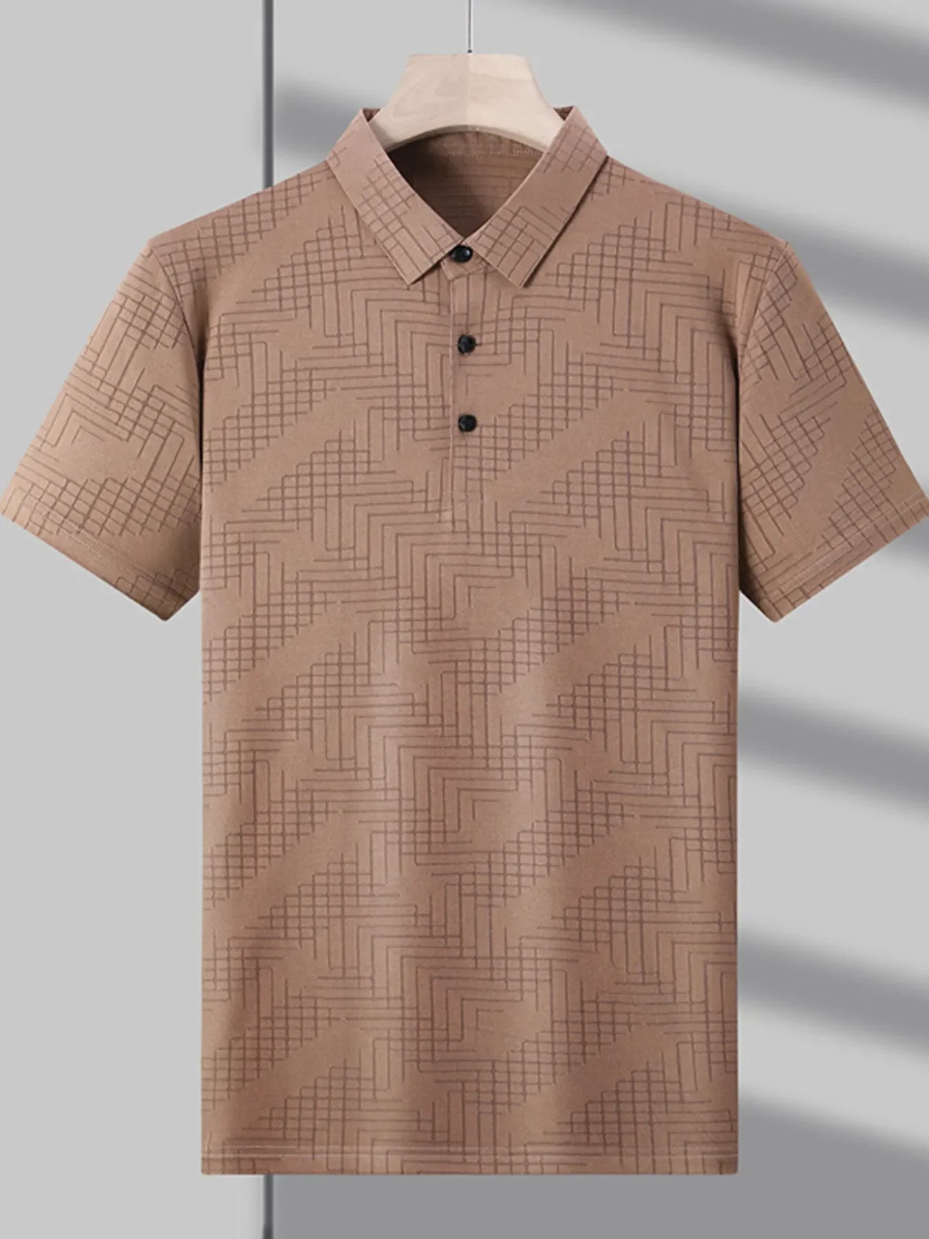 Men's Plus Size Textured Short Sleeve Polo Shirt - tif-shop24.de