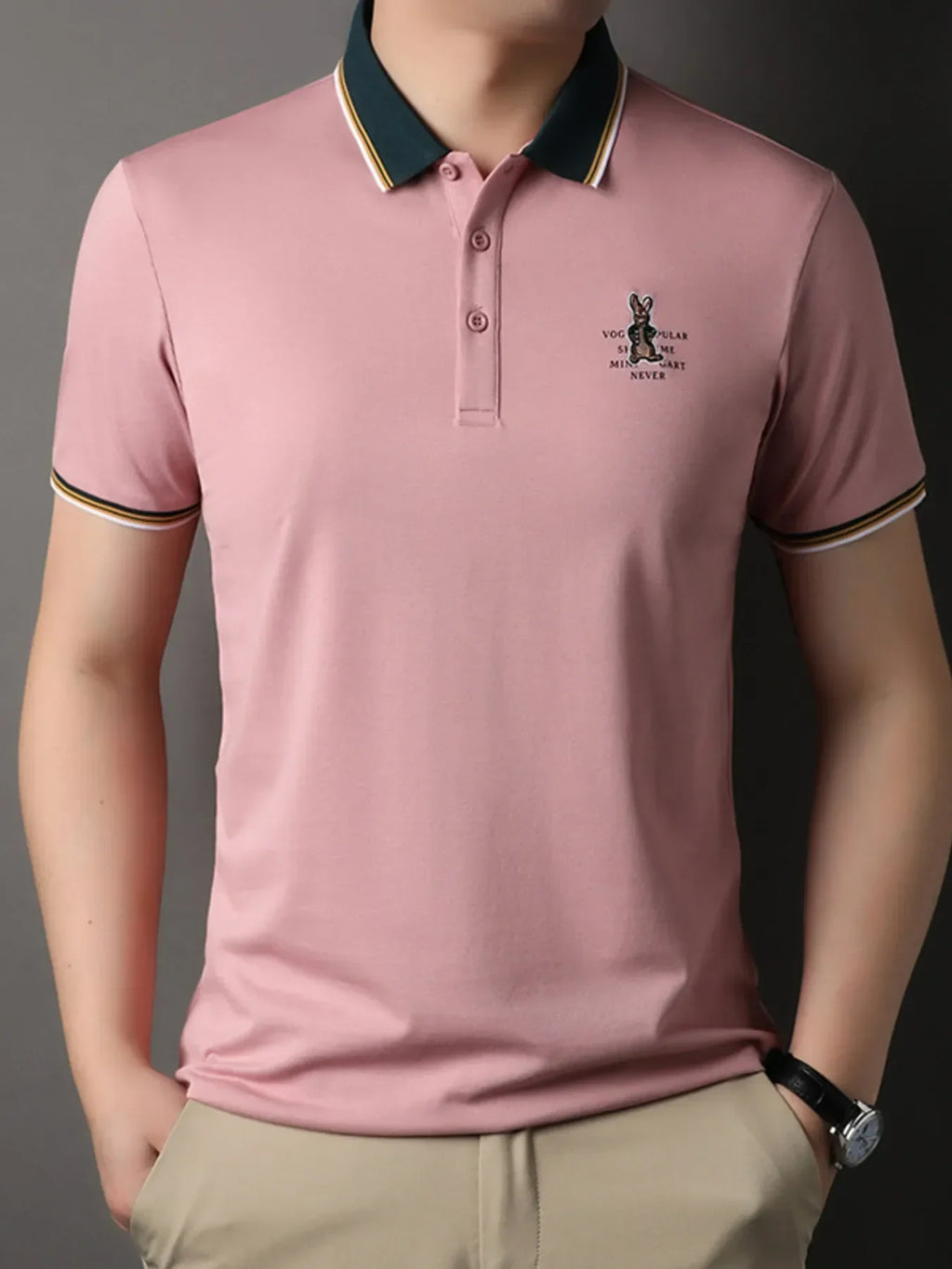 Men's Plus Size Collared Neck Short Sleeve Polo - tif-shop24.de