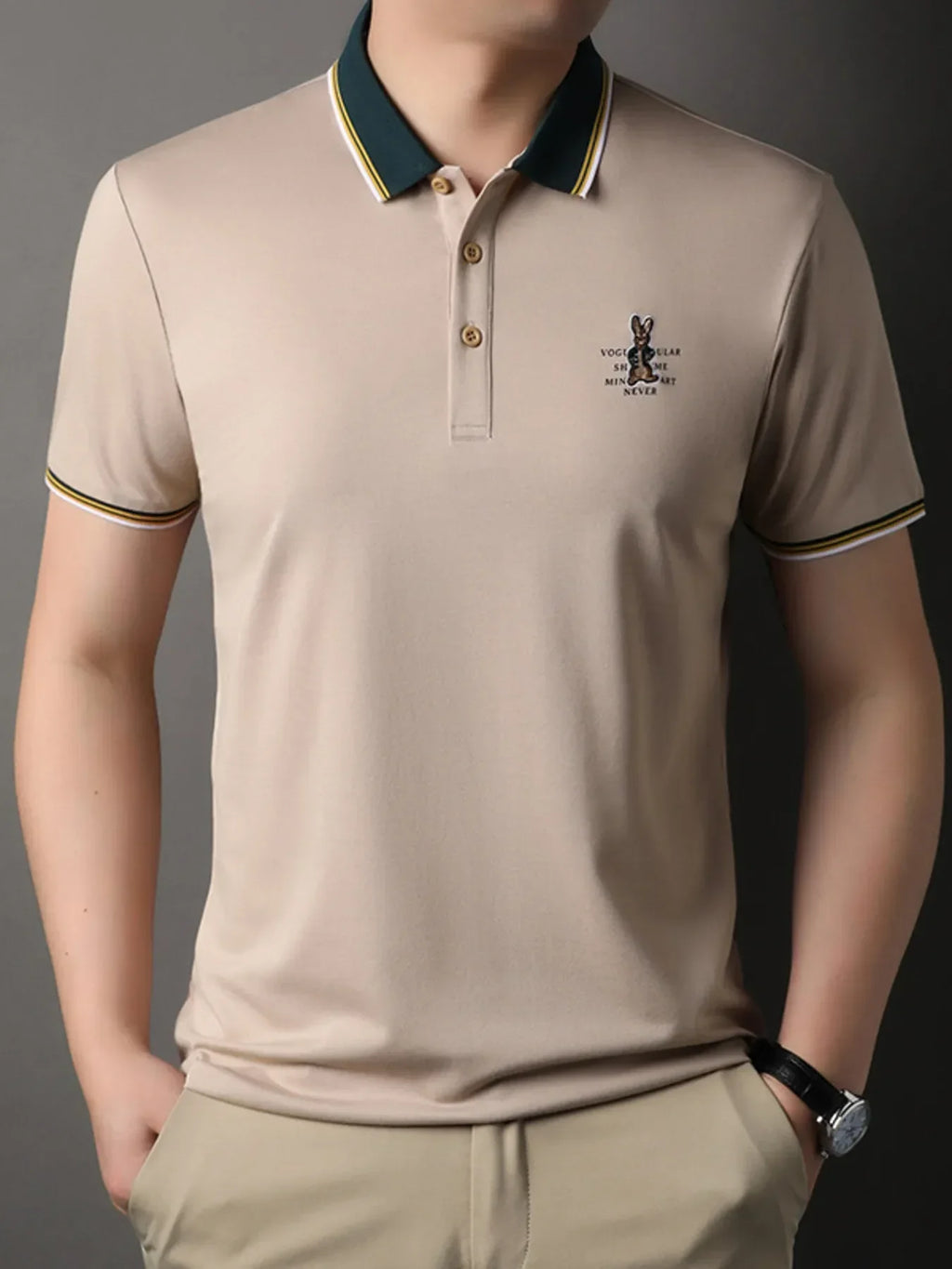 Men's Plus Size Collared Neck Short Sleeve Polo - tif-shop24.de