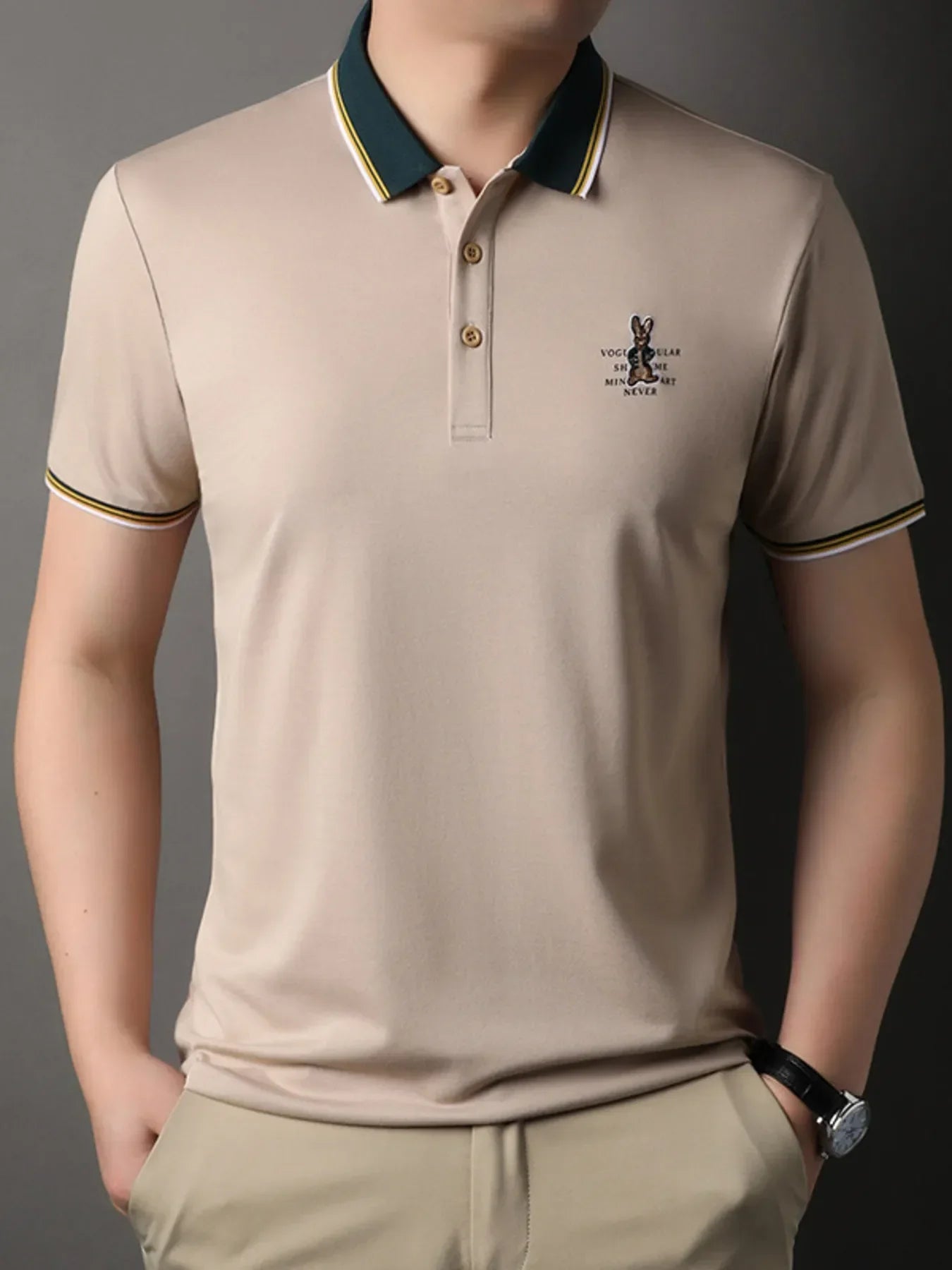 Men's Plus Size Collared Neck Short Sleeve Polo - tif-shop24.de