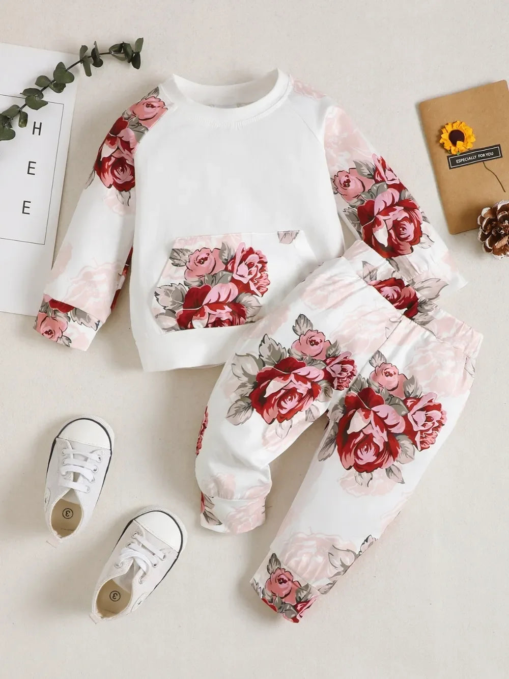 Children's Floral Top and Pants Set - tif-shop24.de