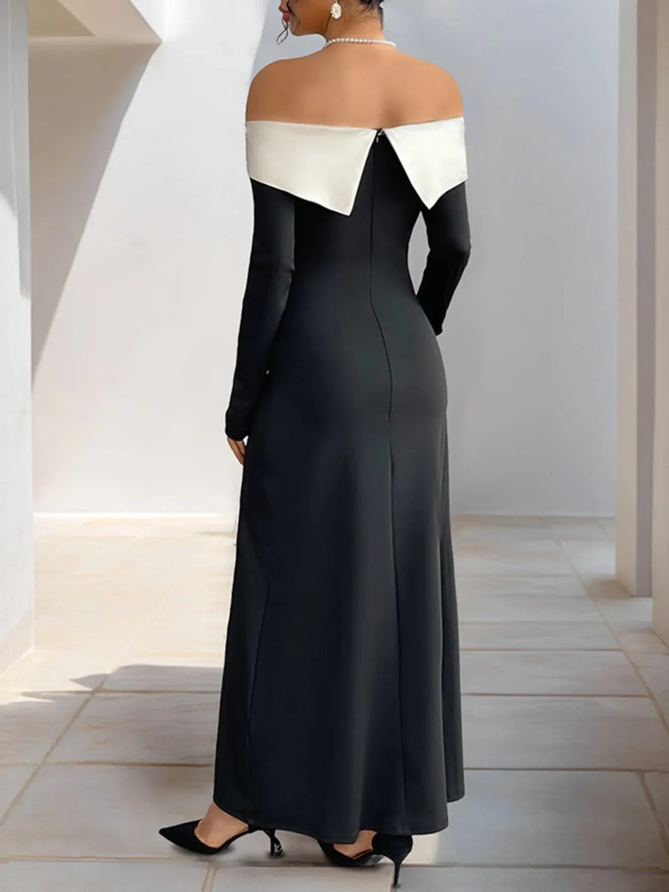 Side Slit Off-Shoulder Maxi Dress - tif-shop24.de