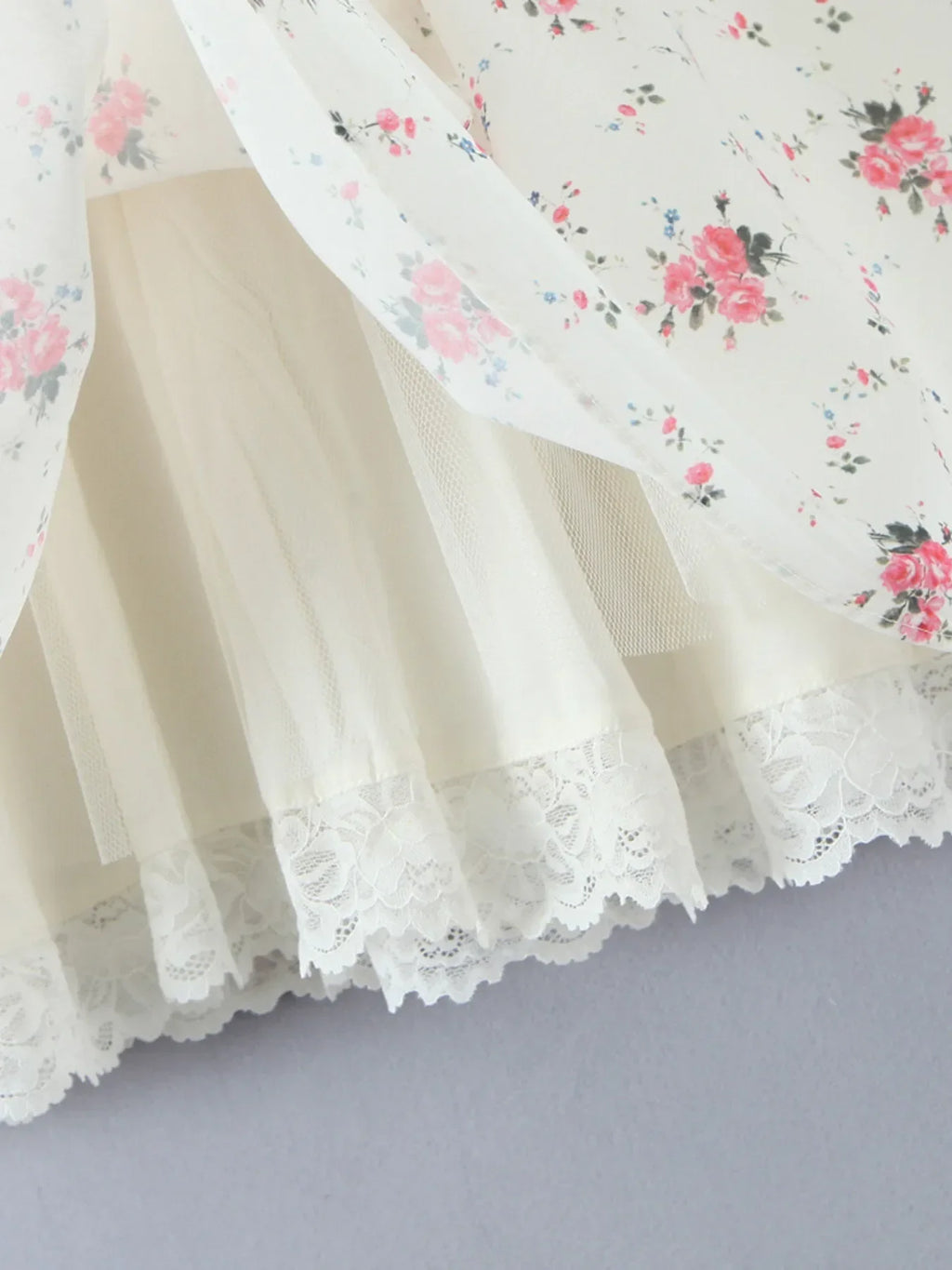 Off-Shoulder Floral Lace Trim Mini Dress - tif-shop24.de