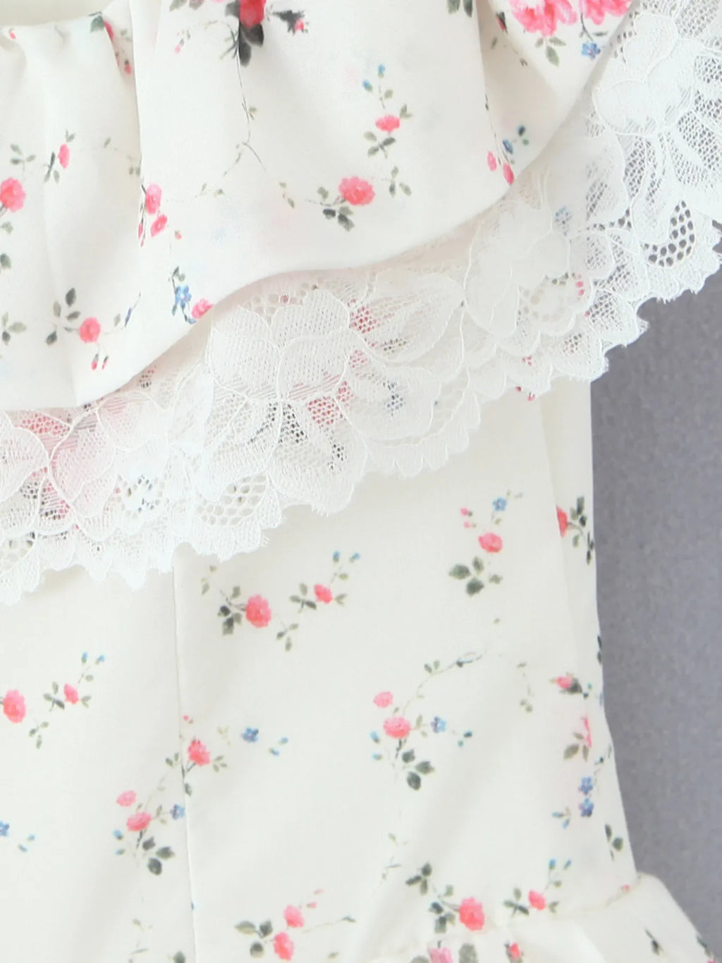 Off-Shoulder Floral Lace Trim Mini Dress - tif-shop24.de