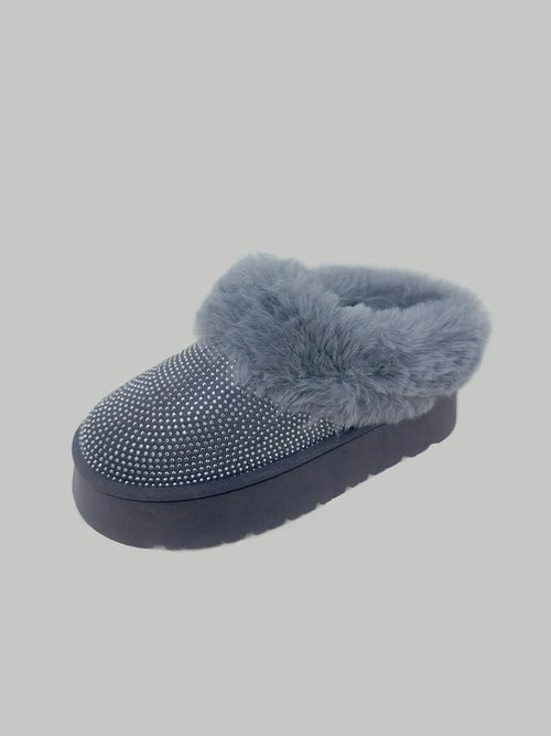 WILD DIVA Embellished Faux Fur Platform Booties - tif-shop24.de
