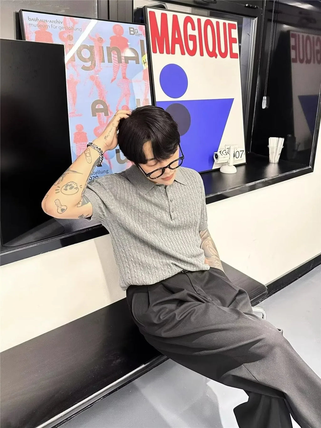 Men's Plus Size Classic Short Sleeve Cable Knit Polo - tif-shop24.de